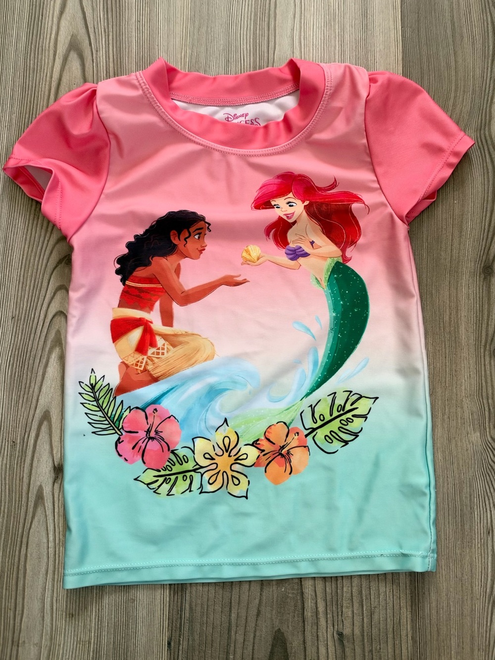 Disney Pink and Teal Ariel & Moana Top